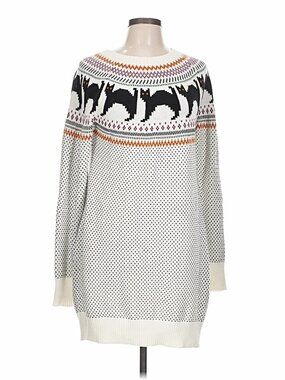 Modcloth "Cozy Commitment" Sweater Dress in Cats